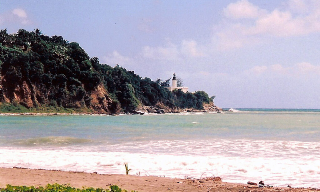 Punta Tuna Lighthouse perched atop of coastal putcrop