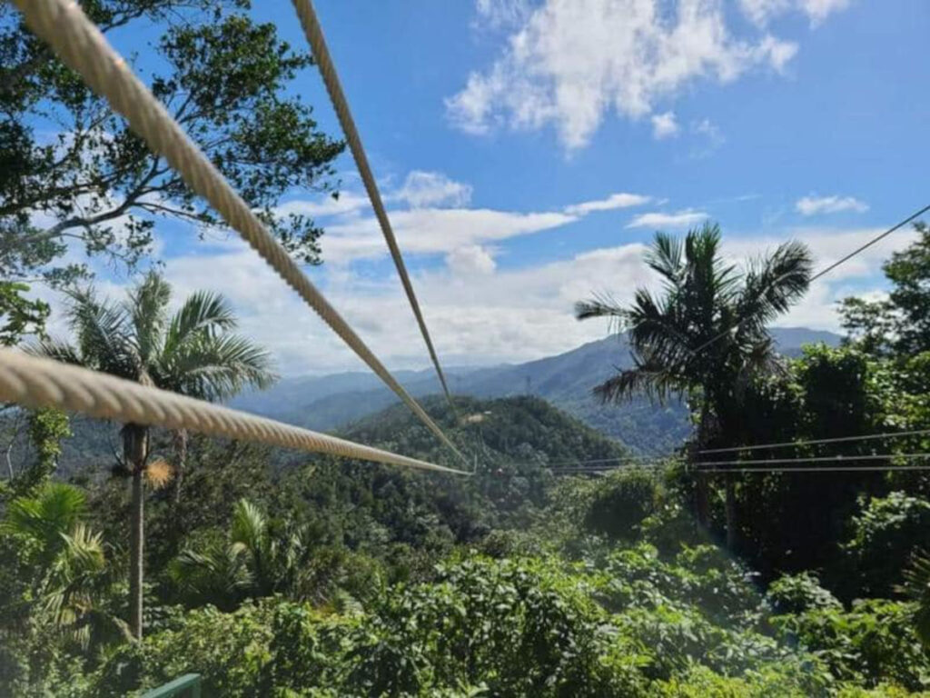 Soaring through the sky on the Jayuya Ziplines